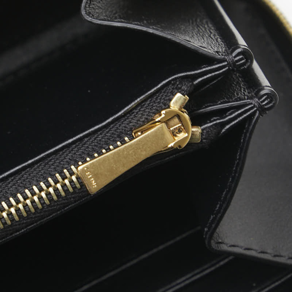 Celine Triomphe black wallet leather long zip round - Picture 7 of 8